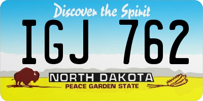 ND license plate IGJ762