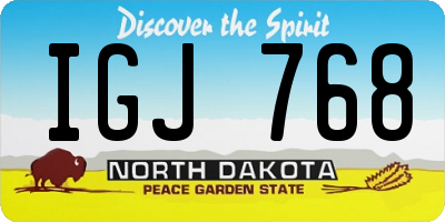 ND license plate IGJ768