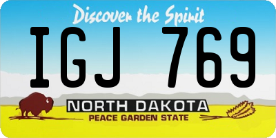 ND license plate IGJ769