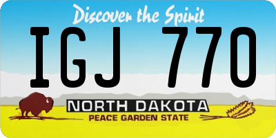 ND license plate IGJ770