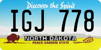 ND license plate IGJ778