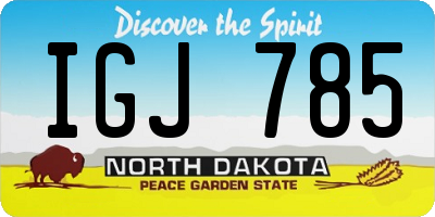 ND license plate IGJ785