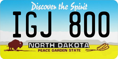 ND license plate IGJ800