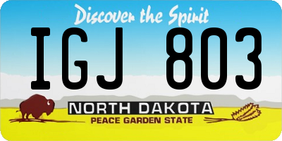ND license plate IGJ803
