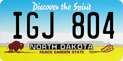ND license plate IGJ804