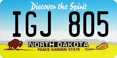 ND license plate IGJ805