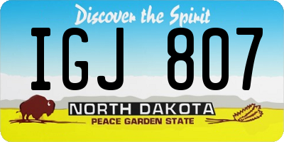ND license plate IGJ807