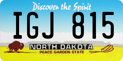 ND license plate IGJ815