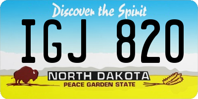 ND license plate IGJ820