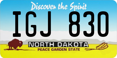ND license plate IGJ830