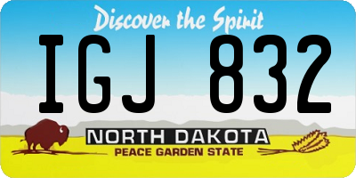 ND license plate IGJ832