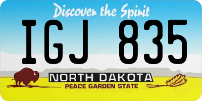ND license plate IGJ835