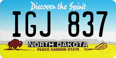 ND license plate IGJ837