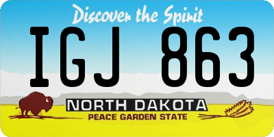 ND license plate IGJ863