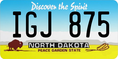 ND license plate IGJ875