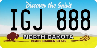 ND license plate IGJ888