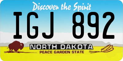 ND license plate IGJ892