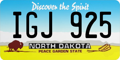 ND license plate IGJ925