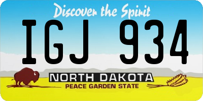 ND license plate IGJ934