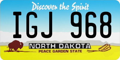 ND license plate IGJ968