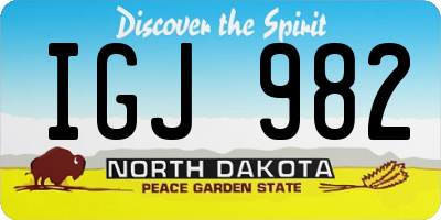 ND license plate IGJ982
