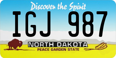 ND license plate IGJ987