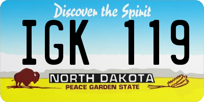 ND license plate IGK119