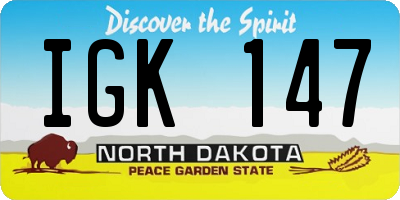 ND license plate IGK147