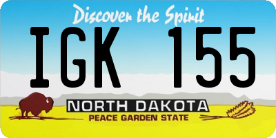 ND license plate IGK155