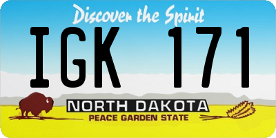 ND license plate IGK171