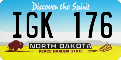 ND license plate IGK176