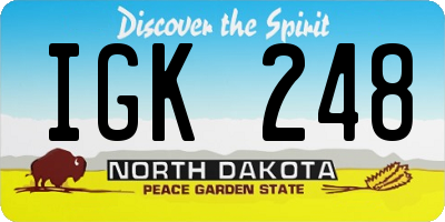 ND license plate IGK248