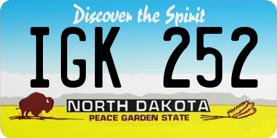 ND license plate IGK252