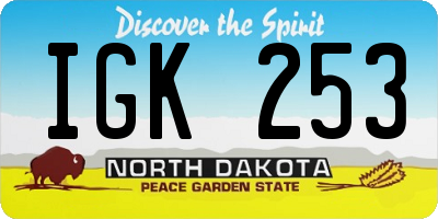 ND license plate IGK253