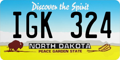 ND license plate IGK324