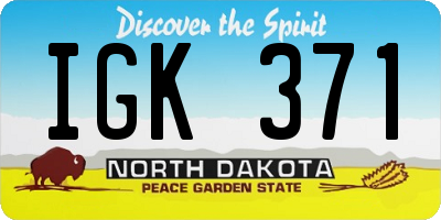 ND license plate IGK371