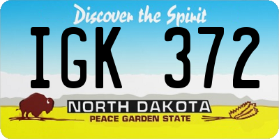 ND license plate IGK372