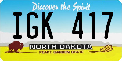 ND license plate IGK417
