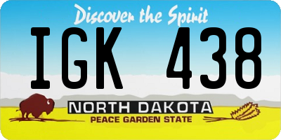 ND license plate IGK438