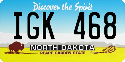 ND license plate IGK468