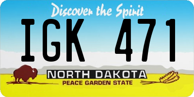 ND license plate IGK471