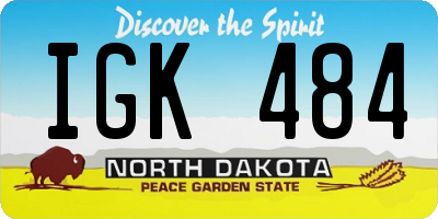 ND license plate IGK484