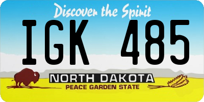 ND license plate IGK485