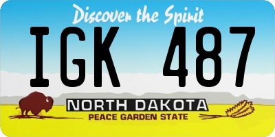 ND license plate IGK487