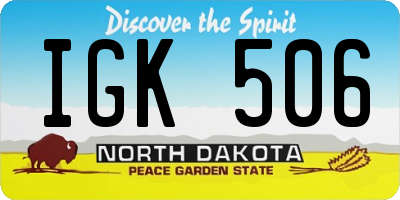 ND license plate IGK506