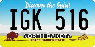 ND license plate IGK516