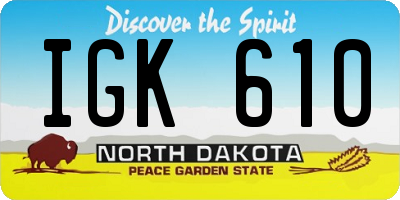 ND license plate IGK610