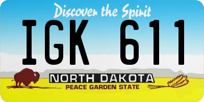 ND license plate IGK611