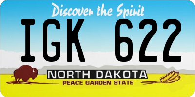 ND license plate IGK622