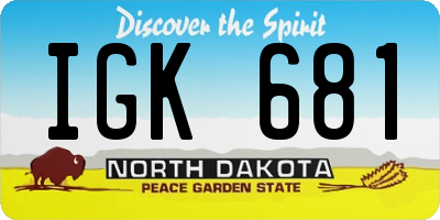 ND license plate IGK681
